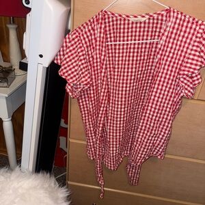 Red Gingham Women's Top